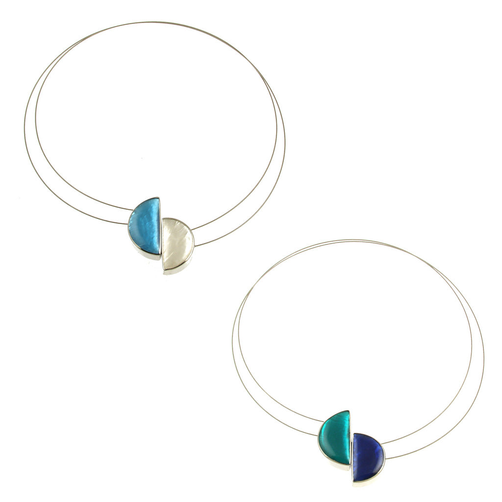 Debra Reiff, Magnetic Half Moon Pendant Necklaces