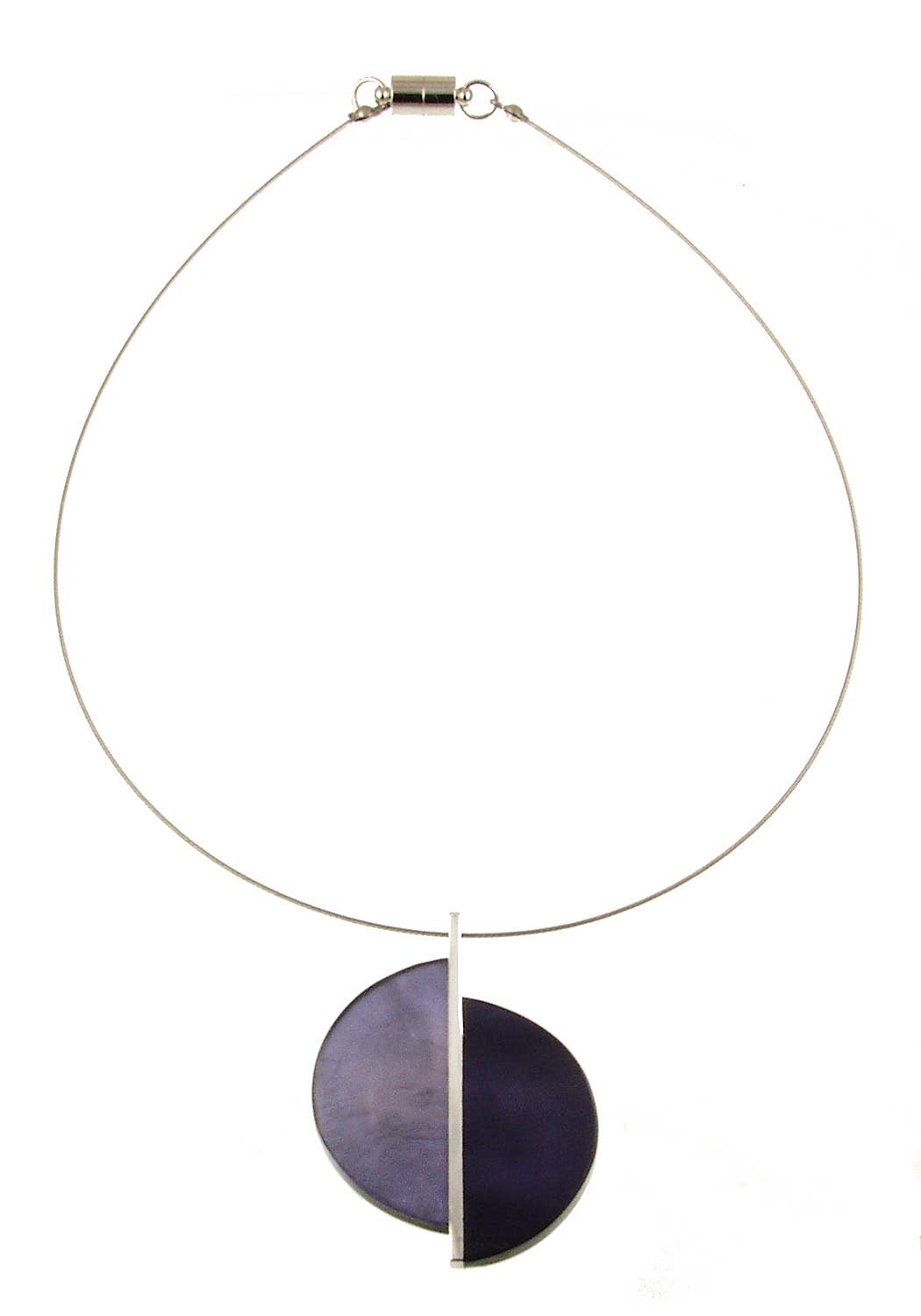 Debra Reiff, Two-Tone Half Moon Pendant Necklace