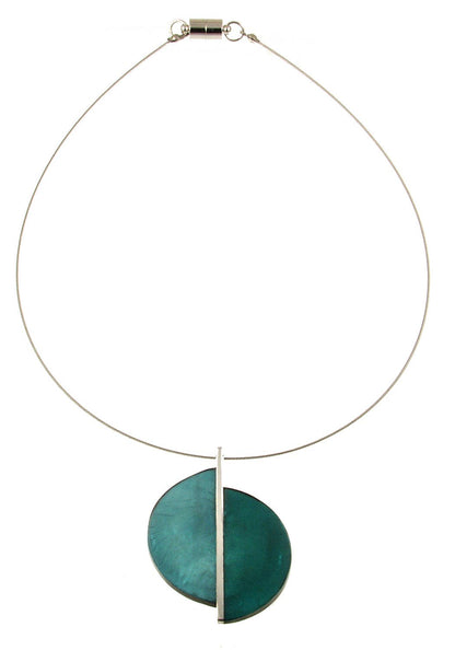 Debra Reiff, Two-Tone Half Moon Pendant Necklace
