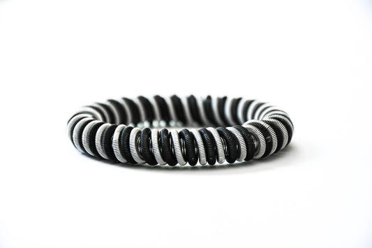 Lorraine Sayer, Silver/Black Wire Stretch Coil Bracelet