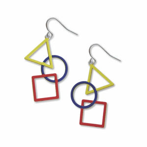 David Howell, Triangle, Circle & Square Pattern Earrings