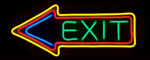Flashing Neon Exit Sign
