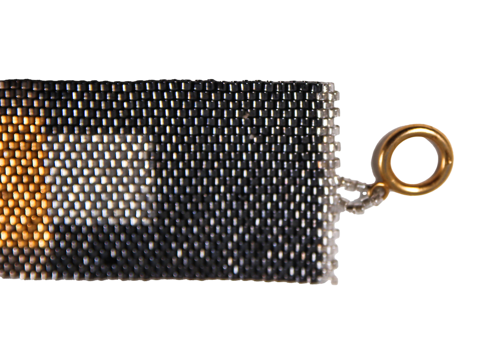 Sue Klein, Black, Grey & Gold Bead Bracelet