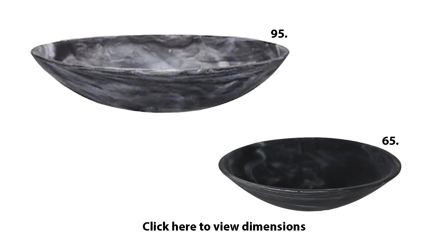 Black Swirl Resin Bowls