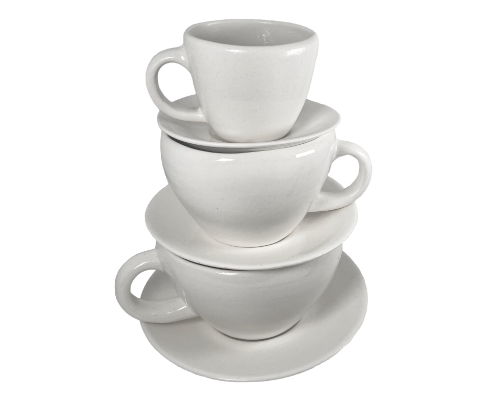 Stacking Cups & Saucers, Set of 3