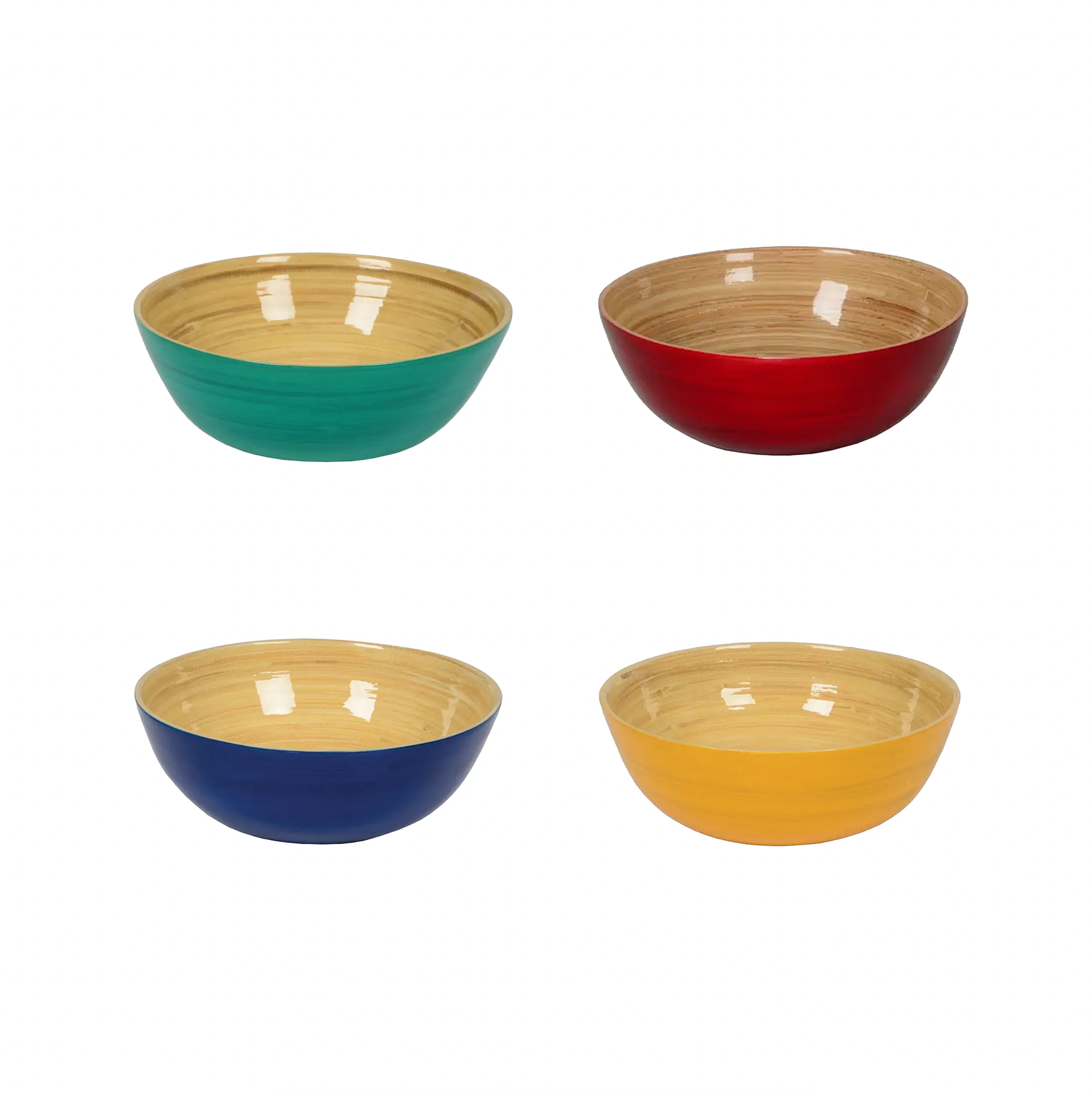 Lacquered Bamboo Bowls, 7" D x 3" H