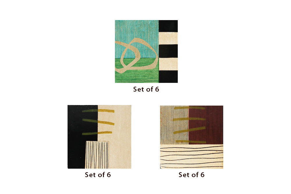 Brazilian Home Collection, Recycled Wood Coasters, Sets of 6