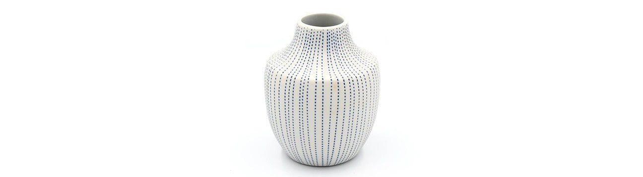 Dotted Porcelain Vase, 4"