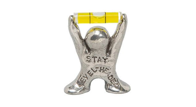Tamara Hensick, Pewter Paperweight Sculpture: "Stay Level Headed"