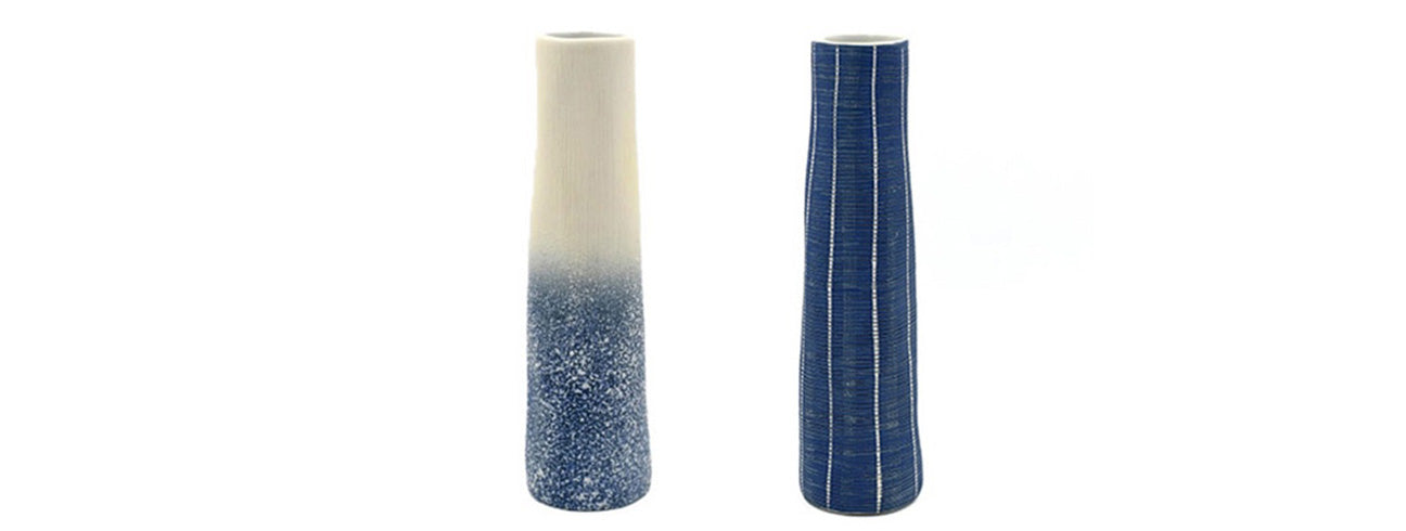 Long Porcelain Vases, 8"