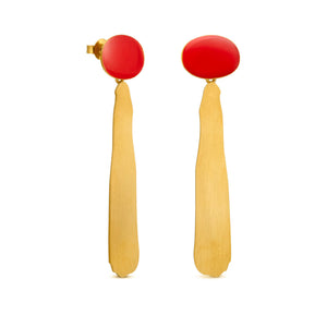 Joan Miró, Gold and Red Enamel Earrings