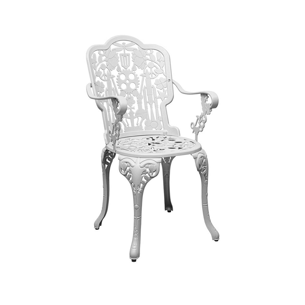 Cast Aluminum Powder Coated Armchairs from Italy