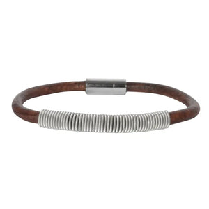Jenny Woods, Wound Up Brown Leather Bracelet with Guitar String