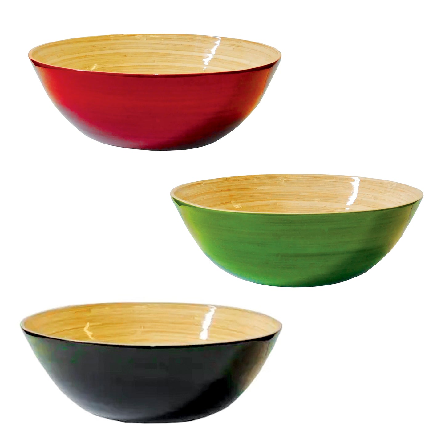 Lacquered Bamboo Bowl, 15.7" D x 5.5" H