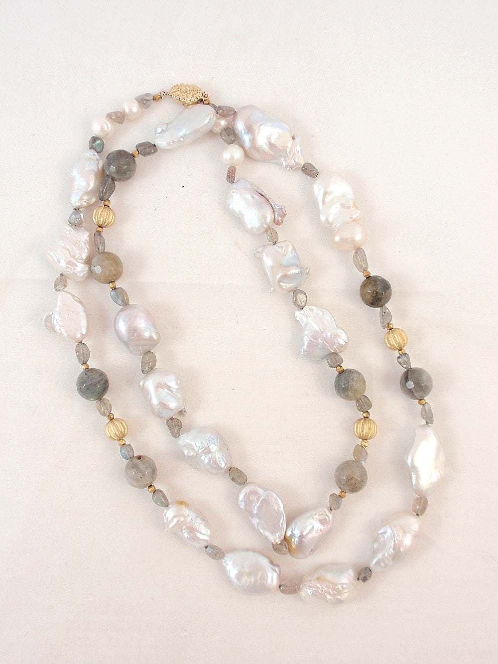 Leighton Reeve, Baroque Pearls and Labradorite Necklace