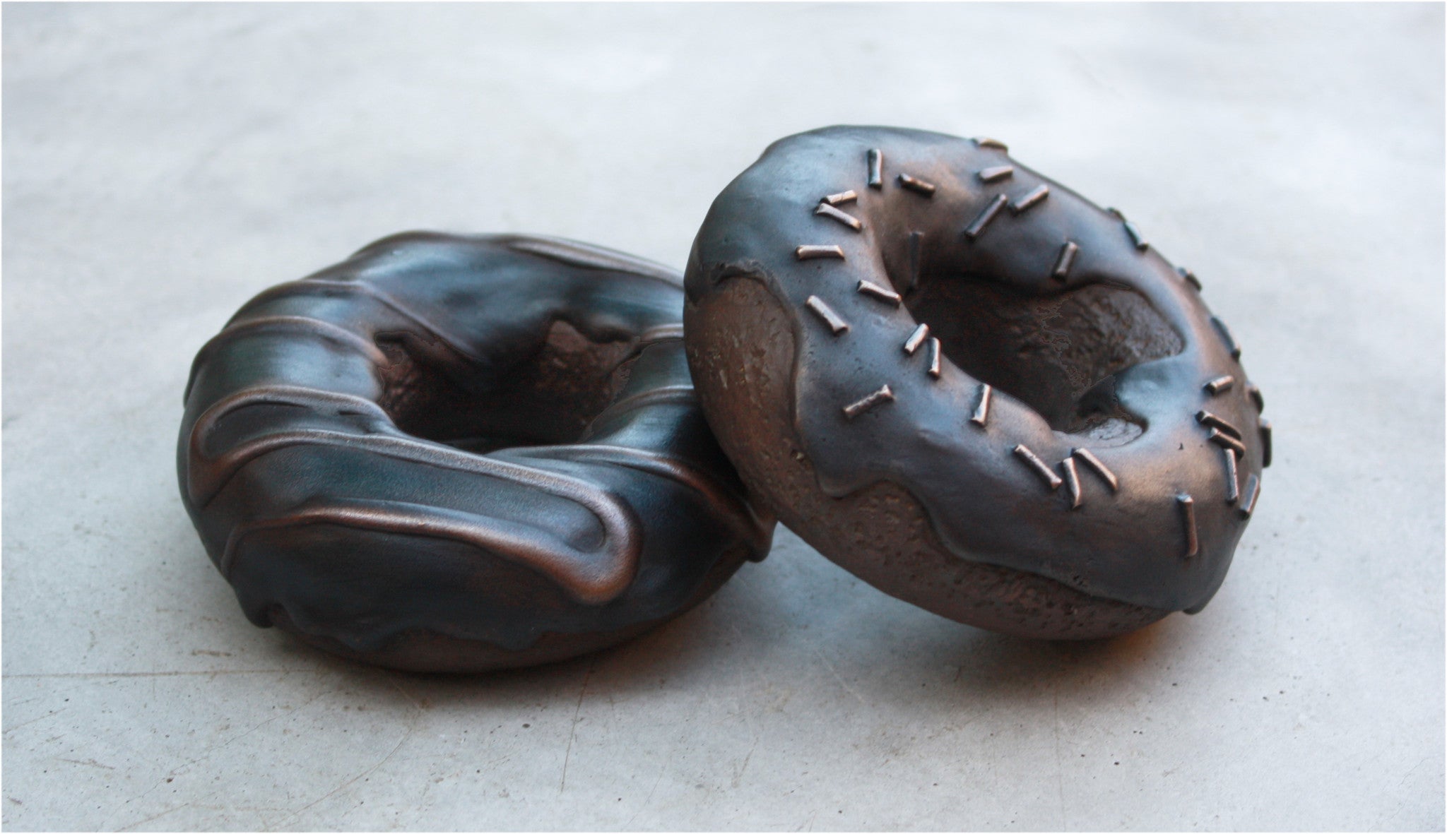 KEVORK CHOLAKIAN BRONZE DONUT DOUGHNUT SCULPTURE ART CONTEMPORARY DECORATION FUNNY FOOD ourgallerystore