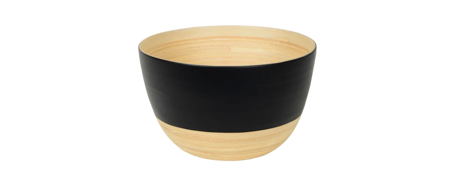 Matte Two-Tone Bamboo Bowls, 10.2" D x 6.2" H