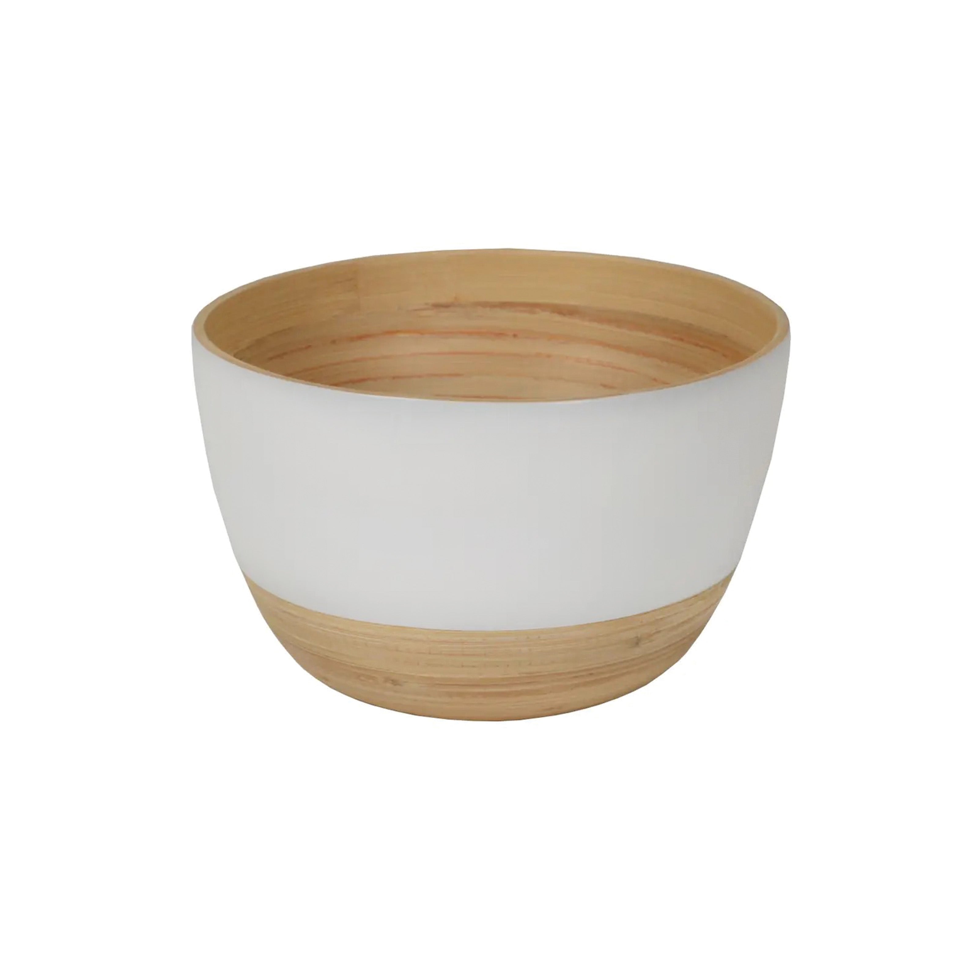 Matte Two-Tone Bamboo Bowls, 8.6" D x 5.5" H