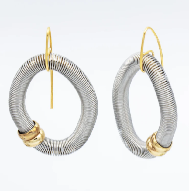 Lorraine Sayer, Diamond-Shaped Piano Wire Earrings