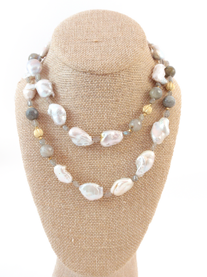 Leighton Reeve, Baroque Pearls and Labradorite Necklace