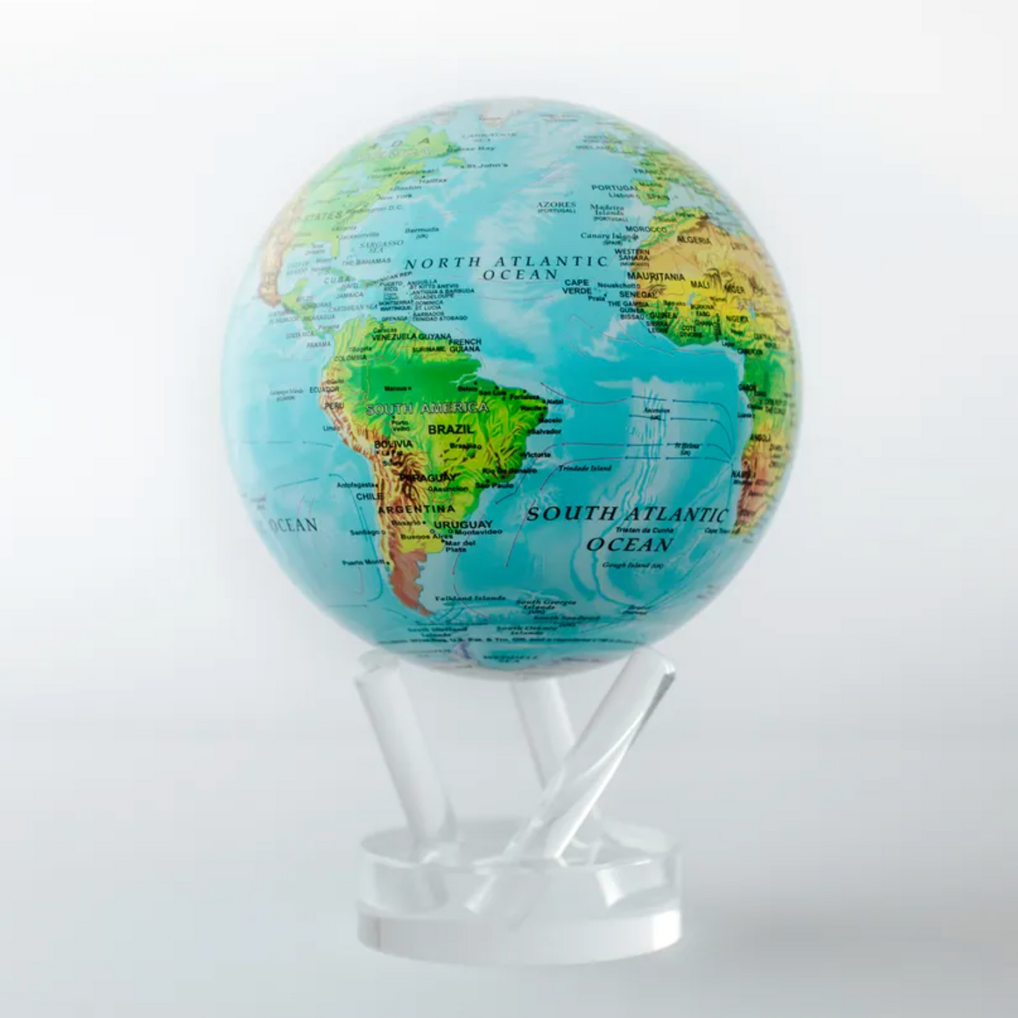 MOVA Solar-Power and Magnetic Driven Globes - Relief Map, Blue, 4.5" D