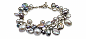Denise Peacock, Platinum Grey Pearl Bracelet