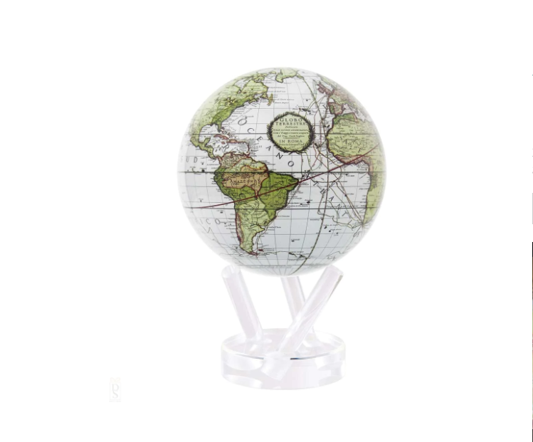 MOVA Solar-Power and Magnetic Driven Globes - Antique Terrestrial White, 4.5" D