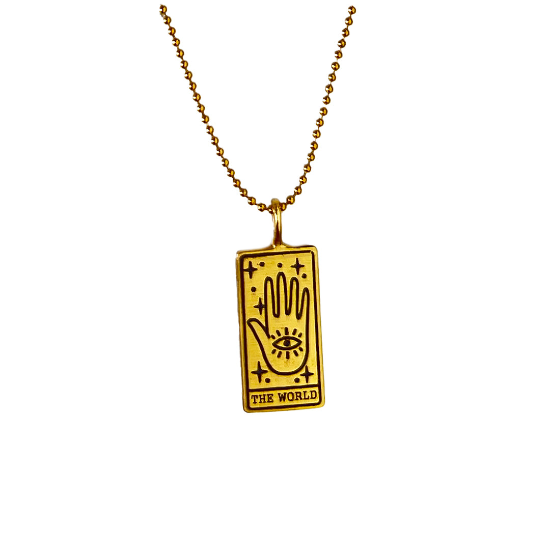 Elsa Guzman, 18K Gold Vermeil and Sterling Silver Tarot Card Necklaces
