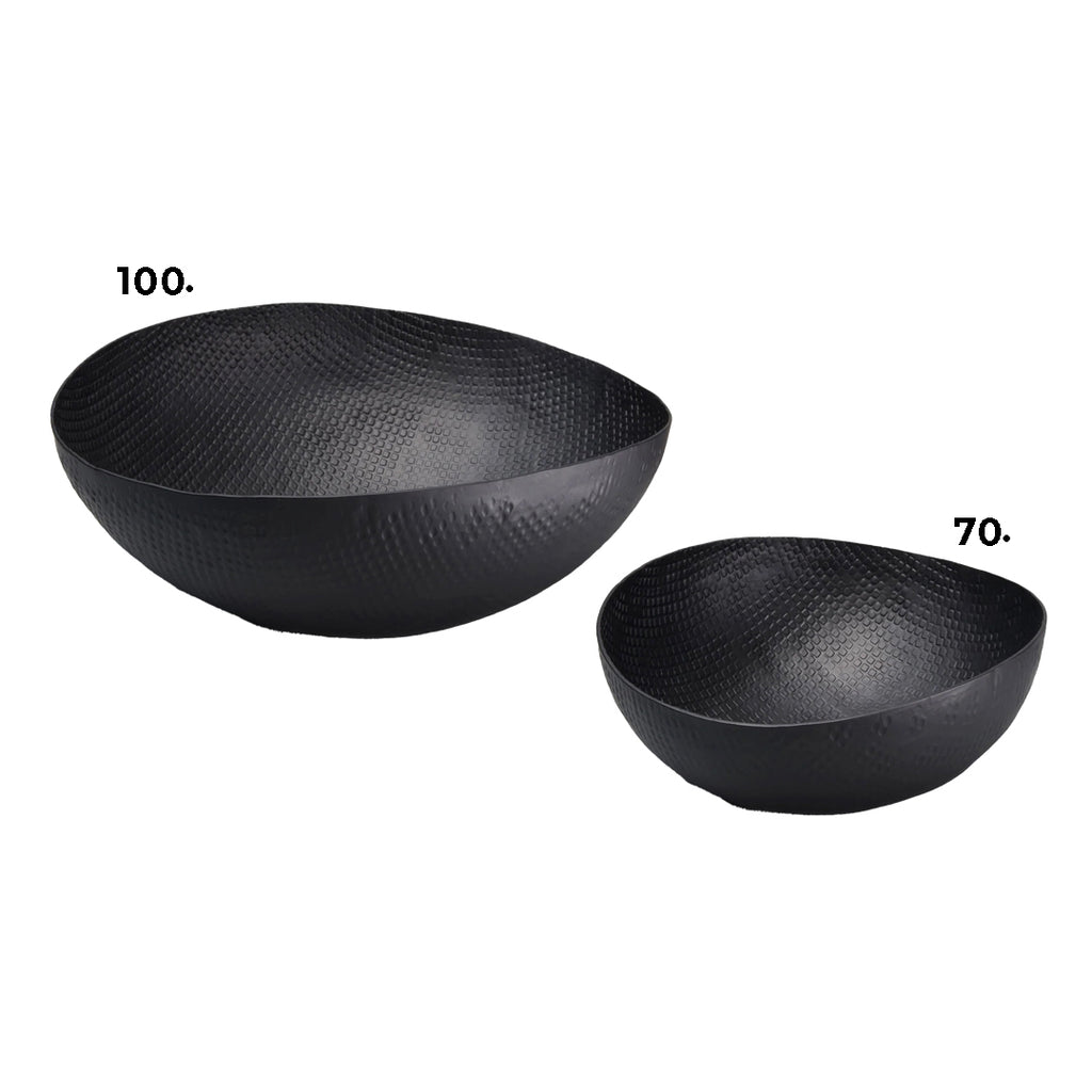 Black Crosshatch Aluminum Bowls