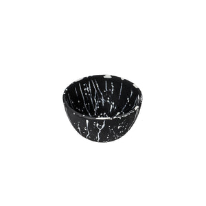 Luxe Medium Deep Bowls, Black & White Splatters