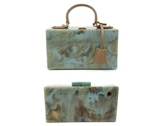 Lorraine Sayer, Green Marble Clutch Handbags