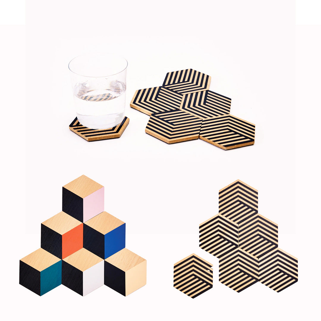 Table Tiles Coasters, Set of 6