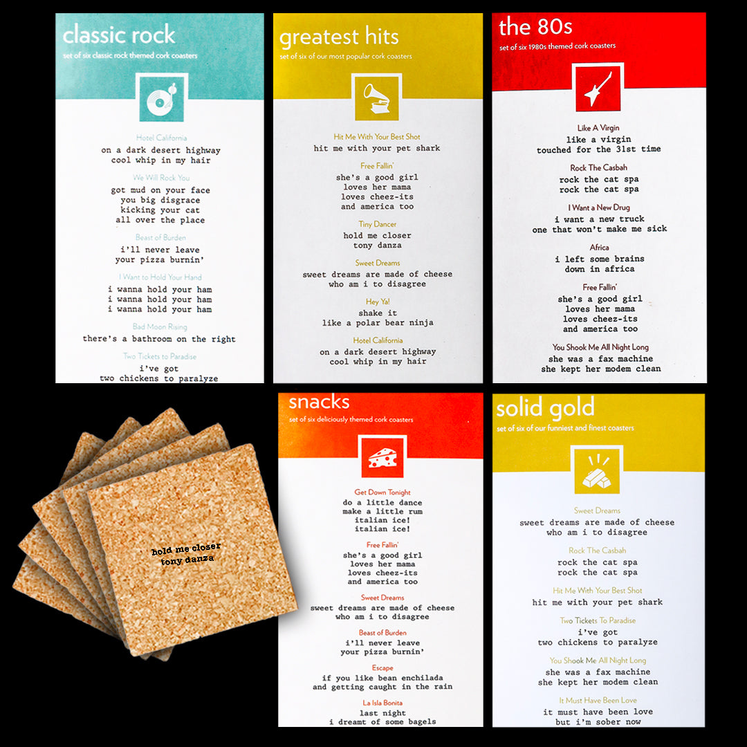 Mistaken Song Lyric Coasters, Sets of 6