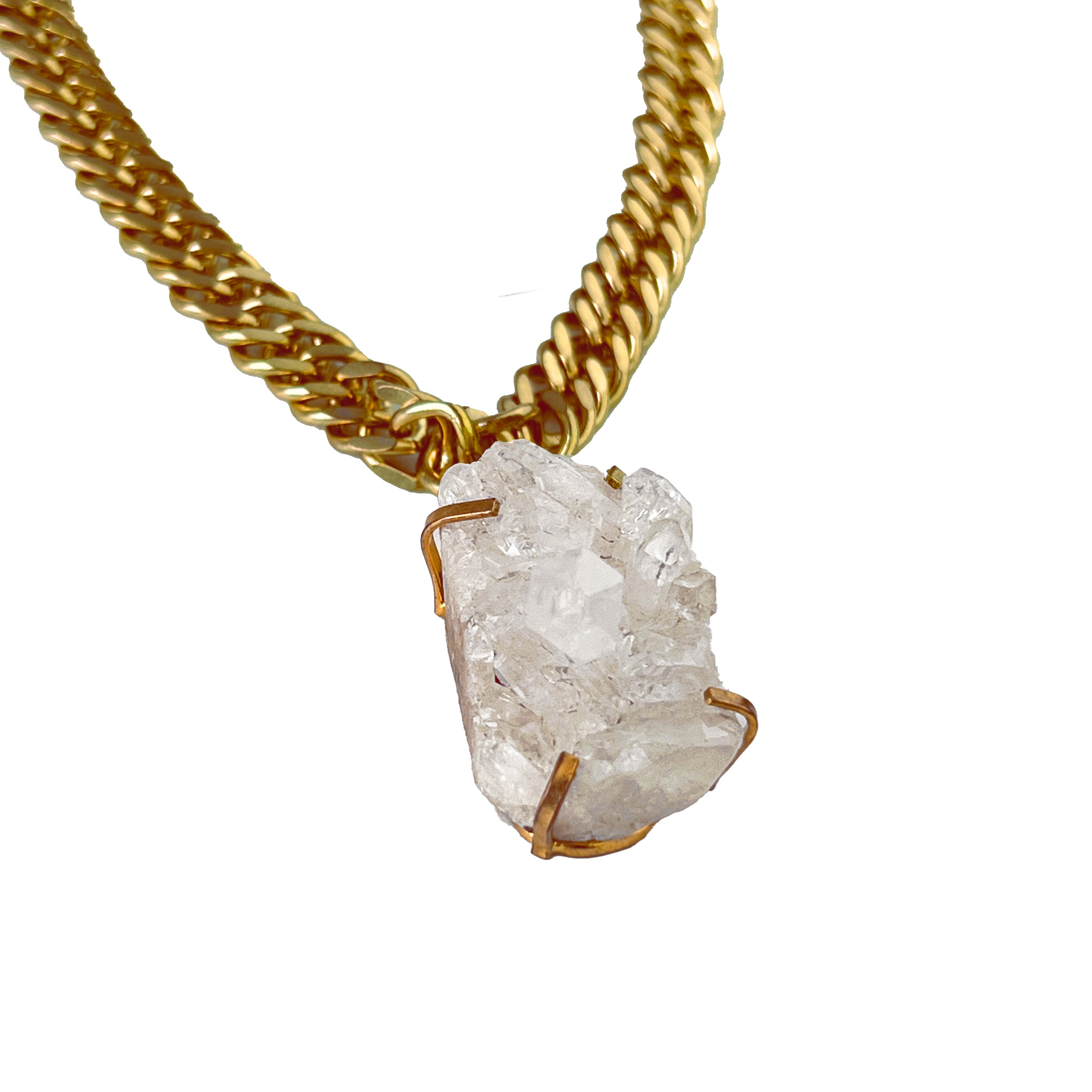 Elsa Guzman, Quartz Necklace with Gold Vermeil Chain