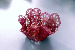 Margaret Dorfman, Lotus Root Dyed with Beet Parchment Bowl