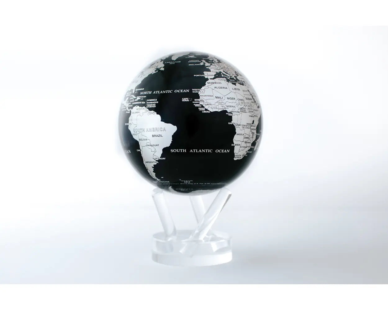 MOVA Solar-Power and Magnetic Driven Globes - Black & Silver, 4.5" D