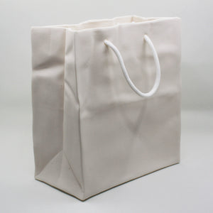 Kevork Cholakian: Ceramic White Gift Bag Vase