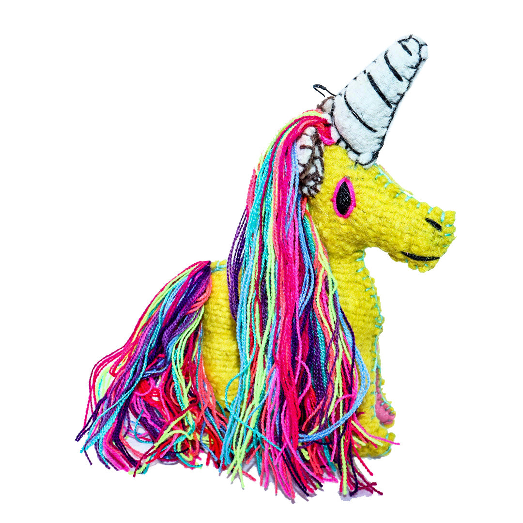 Stuffed Animal, Recycled Wool - Unicorn